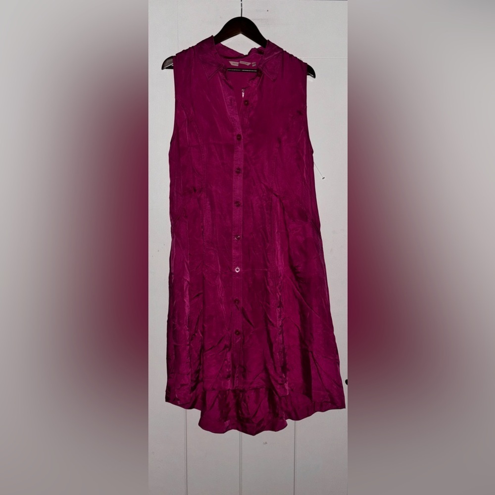 Soft Surrounding‎ Claudette Silk Luxe Button Down Midi Dress XL Coastal Grandma
